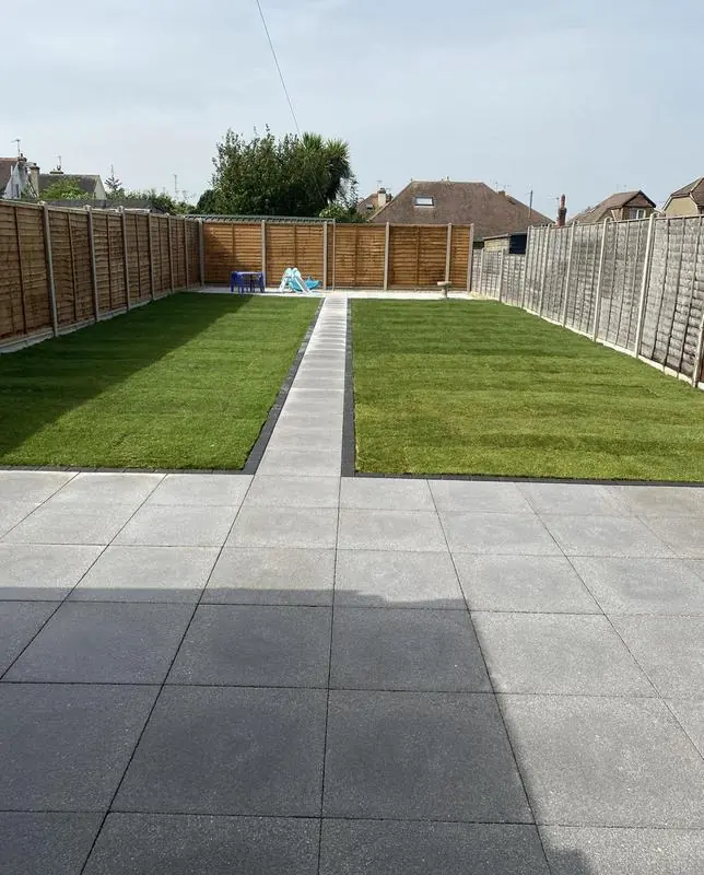 Fencing down both sides of a long back garden