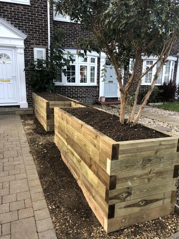 A bespoke raised planter